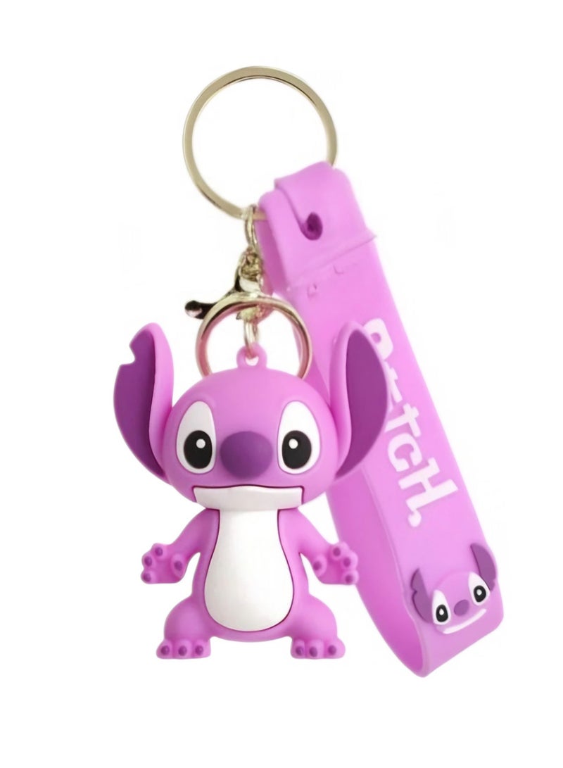 STITCH Purple Stitch Rubber Keychain - Image 1